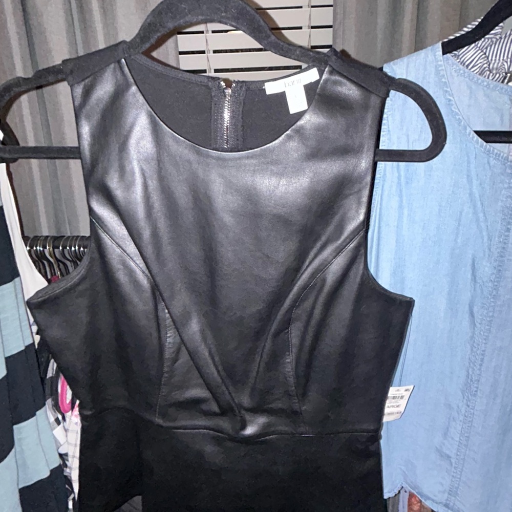 Twisted Black Faux Leather Top